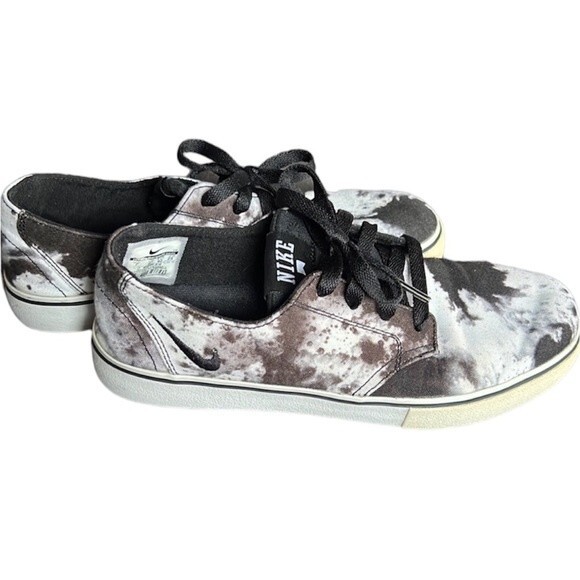 Nike Braata Premium Men's Sneakers Black White Splatter Lace-Up Low-Top size 7 - Picture 1 of 5